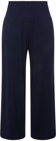Ulla Popken Wide Leg Smocked Waist Knit Pants Night Blue - Τζιν & Παντελόνια για Γυναίκες σε Μεγάλες Μεγέθη – Plus Size - 