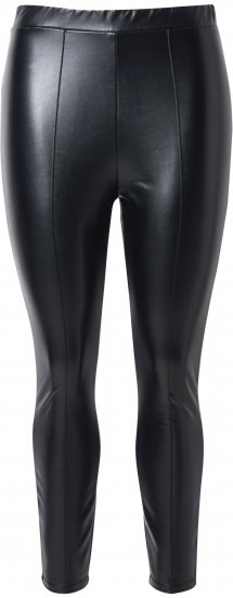 Ulla Popken Metallic Faux Leather Leggings Black - Τζιν & Παντελόνια για Γυναίκες σε Μεγάλες Μεγέθη – Plus Size - 