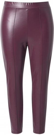 Ulla Popken Metallic Faux Leather Leggings Plum - Τζιν & Παντελόνια για Γυναίκες σε Μεγάλες Μεγέθη – Plus Size - 