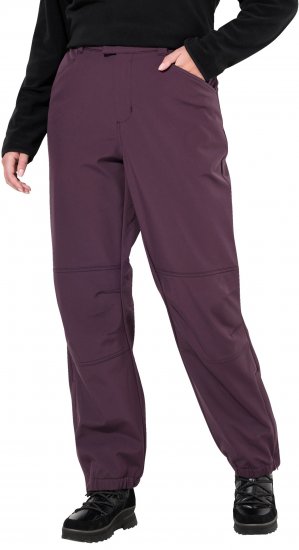 Ulla Popken Softshell Triple Function Fleece Lined Pants Dark Blackberry - Τζιν & Παντελόνια για Γυναίκες σε Μεγάλες Μεγέθη – Plus Size - 