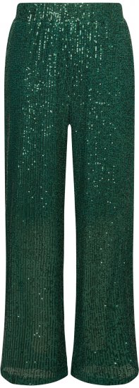 Ulla Popken Wide Leg Sequined Pants Dark Green - Τζιν & Παντελόνια για Γυναίκες σε Μεγάλες Μεγέθη – Plus Size - 