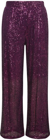 Ulla Popken Wide Leg Sequined Pants Mulberry - Τζιν & Παντελόνια για Γυναίκες σε Μεγάλες Μεγέθη – Plus Size - 