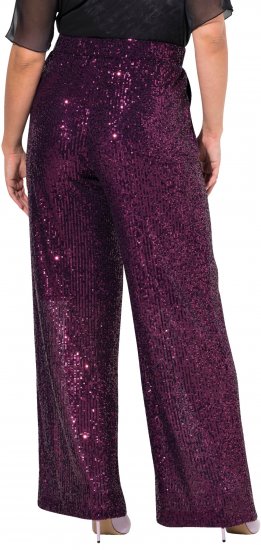 Ulla Popken Wide Leg Sequined Pants Mulberry - Τζιν & Παντελόνια για Γυναίκες σε Μεγάλες Μεγέθη – Plus Size - 