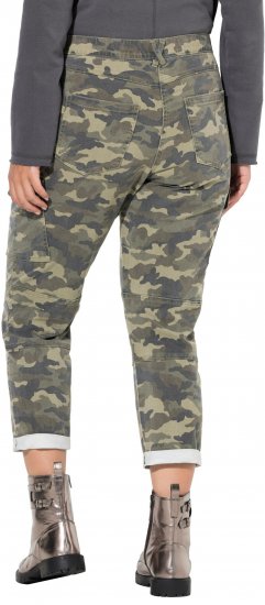 Ulla Popken Camo Boyfriend Pants Olive Grey - Τζιν & Παντελόνια για Γυναίκες σε Μεγάλες Μεγέθη – Plus Size - 