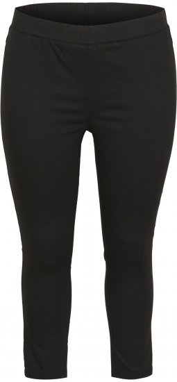 Kaffe Curve Ana Cropped Twill Jeggings Βαθύ μαύρο - Τζιν & Παντελόνια για Γυναίκες σε Μεγάλες Μεγέθη – Plus Size - 