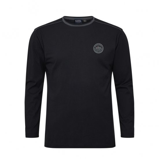 North Latitude Py Jersey O-Neck Long Sleeve Black - Μακρυμάνικα μπλουζάκια - Μακρυμάνικα μπλουζάκια μεγάλα μεγέθη 