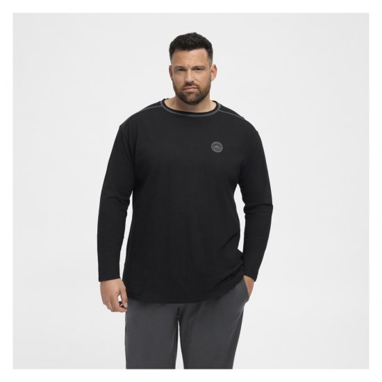 North Latitude Py Jersey O-Neck Long Sleeve Black - Μακρυμάνικα μπλουζάκια - Μακρυμάνικα μπλουζάκια μεγάλα μεγέθη 