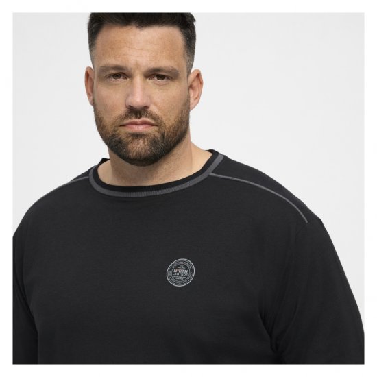 North Latitude Py Jersey O-Neck Long Sleeve Black - Μακρυμάνικα μπλουζάκια - Μακρυμάνικα μπλουζάκια μεγάλα μεγέθη 