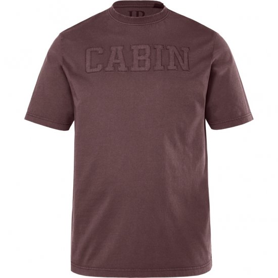 JP1880 T-Shirt Short Sleeve Cabin Mahogany Brown - Μακό μπλουζάκια - Aνδρικά μπλουζεσ μεγάλα μεγέθη
