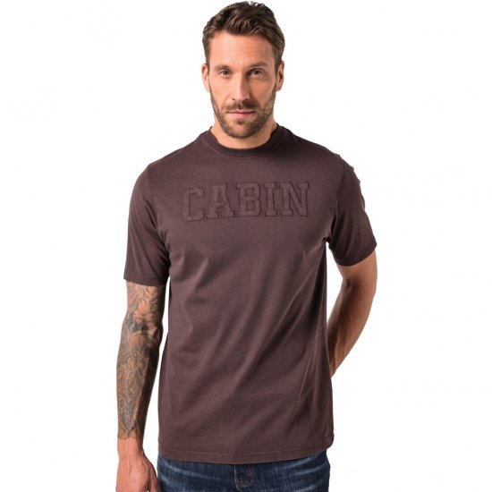 JP1880 T-Shirt Short Sleeve Cabin Mahogany Brown - Μακό μπλουζάκια - Aνδρικά μπλουζεσ μεγάλα μεγέθη