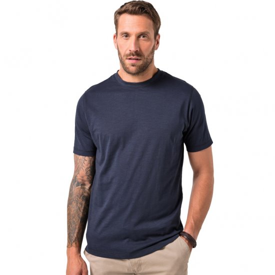 JP1880 T-Shirt Short Sleeve Soft Jersey Navy - Μακό μπλουζάκια - Aνδρικά μπλουζεσ μεγάλα μεγέθη