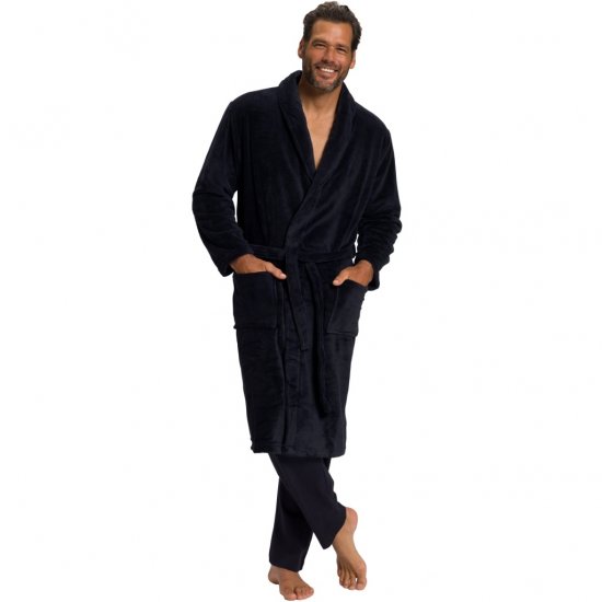 JP1880 Bathrobe with Spacious Patch Pockets Dark Navy - Εσώρουχα/Μαγιό - Aνδρικά Εσώρουχα μεγάλα μεγέθη