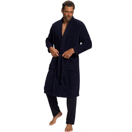 JP1880 Bathrobe Extra Soft Terry Cloth Dark Navy - Εσώρουχα/Μαγιό - Aνδρικά Εσώρουχα μεγάλα μεγέθη