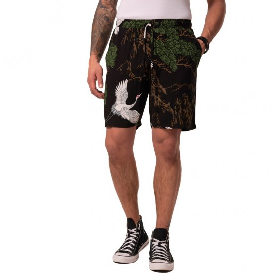 JP1880 Bermuda Shorts All-over Print Black - Σορτς - Aνδρικεσ βερμουδεσ μεγαλα μεγάλα μεγέθη