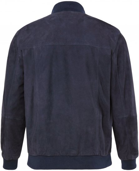 JP1880 Soft Goatskin Suede Leather Jacket Navy - Δερμάτινα μπουφάν - Δερμάτινα μπουφάν σε μεγάλα μεγέθη