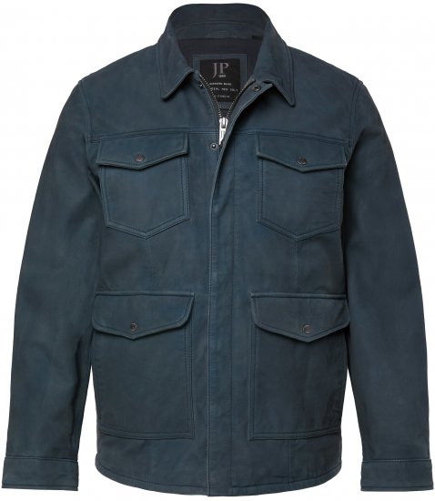 JP1880 Fine Lamb Leather Jacket Deep Sea Blue - Μπουφάν - Aνδρικά μπουφαν μεγάλα μεγέθη