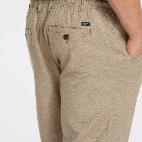 North Latitude 41106 Linen Shorts Beige - Σορτς - Aνδρικεσ βερμουδεσ μεγαλα μεγάλα μεγέθη
