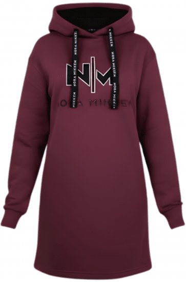 Nora Mikken KADRI WHITE Long Hoodie Burgundy - Φούτερ/Φούτερ με κουκούλα - 