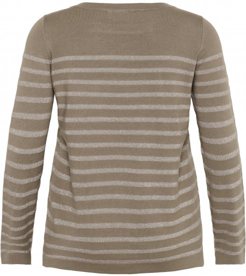 Kaffe Curve Linia Boatneck Pullover Morel Melange with Silver Lurex - Πλεκτά πουλόβερ - 