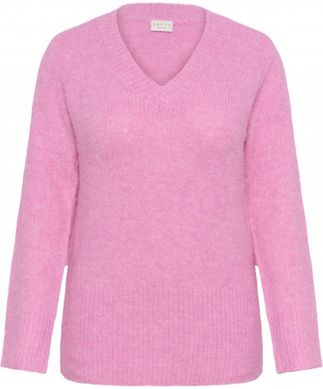 Kaffe Curve Emilia Pullover Pink Power Melange - Πλεκτά πουλόβερ - 