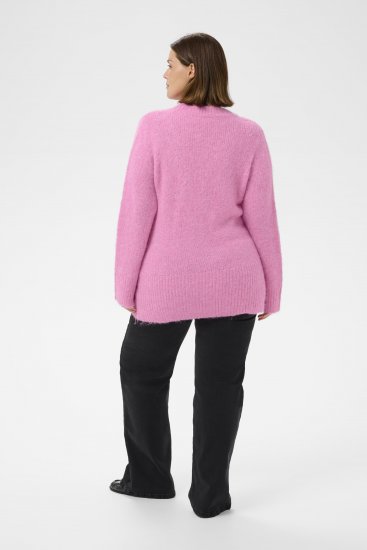 Kaffe Curve Emilia Pullover Pink Power Melange - Πλεκτά πουλόβερ - 