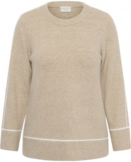 Kaffe Curve Jina Knit Pullover Feather Grey Melange - Πλεκτά πουλόβερ - 