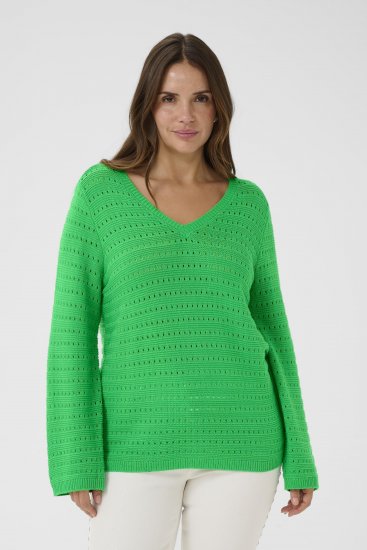 Kaffe Curve Metty Pullover Bright Green - Πλεκτά πουλόβερ - 