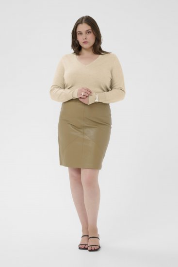 Kaffe Curve Lizzy Long Sleeve Pullover Feather Grey Melange - Πλεκτά πουλόβερ - 