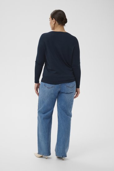 Kaffe Curve Lizzy Long Sleeve Pullover Midnight Marine - Πλεκτά πουλόβερ - 