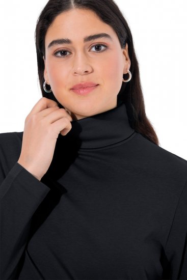 Ulla Popken Basic Long Sleeve Slim Fit Turtleneck Black - φούτερ/Φούτερ με κουκούλα - Ζεστά Φούτερ, Hoodies & Πλεκτά