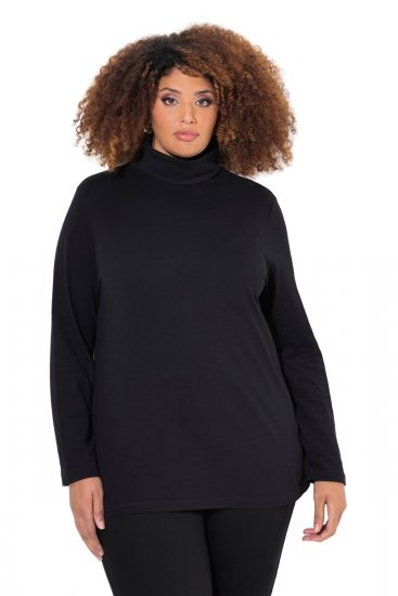 Ulla Popken Basic Long Sleeve Slim Fit Turtleneck Black - φούτερ/Φούτερ με κουκούλα - Ζεστά Φούτερ, Hoodies & Πλεκτά