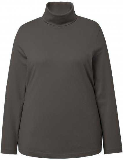 Ulla Popken Basic Long Sleeve Slim Fit Turtleneck Graphite Grey - φούτερ/Φούτερ με κουκούλα - 