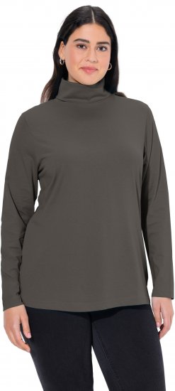 Ulla Popken Basic Long Sleeve Slim Fit Turtleneck Graphite Grey - φούτερ/Φούτερ με κουκούλα - 