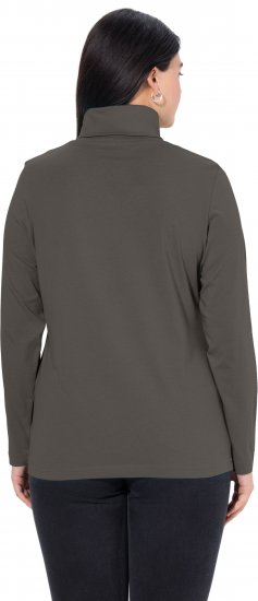 Ulla Popken Basic Long Sleeve Slim Fit Turtleneck Graphite Grey - φούτερ/Φούτερ με κουκούλα - 