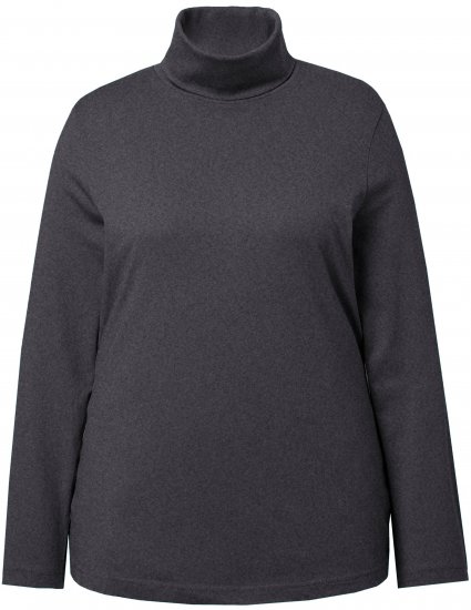 Ulla Popken Basic Long Sleeve Slim Fit Turtleneck Charcoal Grey Melange - φούτερ/Φούτερ με κουκούλα - 
