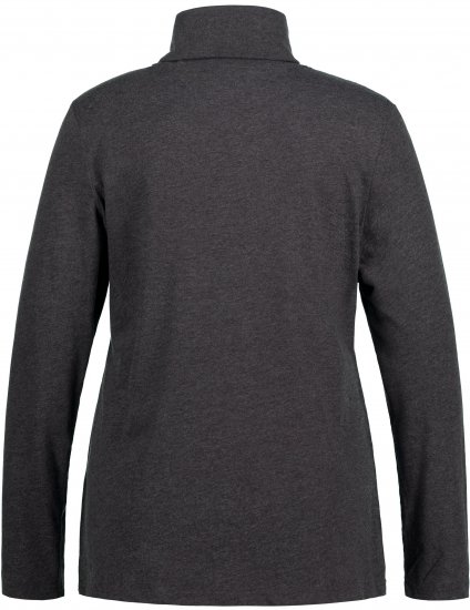 Ulla Popken Basic Long Sleeve Slim Fit Turtleneck Charcoal Grey Melange - φούτερ/Φούτερ με κουκούλα - 