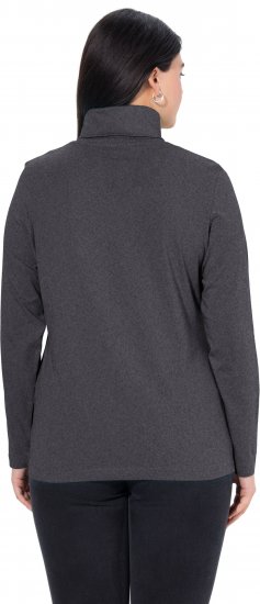 Ulla Popken Basic Long Sleeve Slim Fit Turtleneck Charcoal Grey Melange - φούτερ/Φούτερ με κουκούλα - 