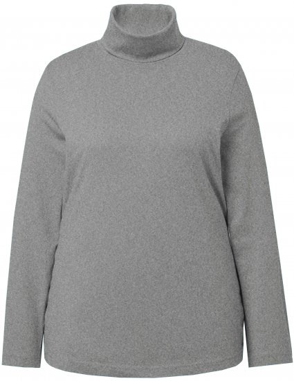 Ulla Popken Basic Long Sleeve Slim Fit Turtleneck Light Grey Melange - φούτερ/Φούτερ με κουκούλα - 