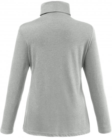 Ulla Popken Basic Long Sleeve Slim Fit Turtleneck Light Grey Melange - φούτερ/Φούτερ με κουκούλα - 
