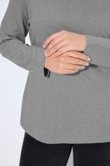 Ulla Popken Basic Long Sleeve Slim Fit Turtleneck Light Grey Melange - φούτερ/Φούτερ με κουκούλα - Ζεστά Φούτερ, Hoodies & Πλεκτά