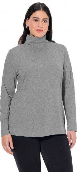 Ulla Popken Basic Long Sleeve Slim Fit Turtleneck Light Grey Melange - φούτερ/Φούτερ με κουκούλα - 