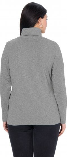 Ulla Popken Basic Long Sleeve Slim Fit Turtleneck Light Grey Melange - φούτερ/Φούτερ με κουκούλα - 