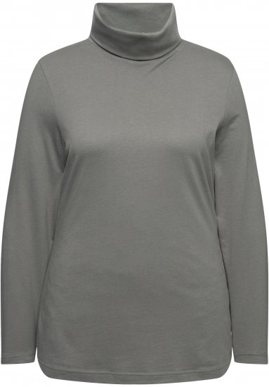 Ulla Popken Basic Long Sleeve Slim Fit Turtleneck Grey - φούτερ/Φούτερ με κουκούλα - 