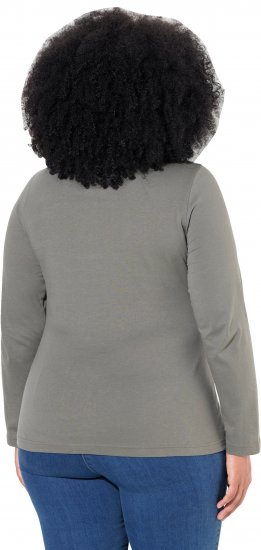 Ulla Popken Basic Long Sleeve Slim Fit Turtleneck Grey - φούτερ/Φούτερ με κουκούλα - 