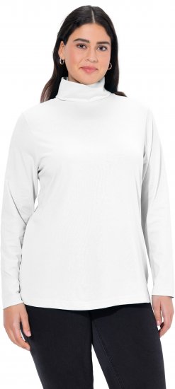 Ulla Popken Basic Long Sleeve Slim Fit Turtleneck Off-White - φούτερ/Φούτερ με κουκούλα - 