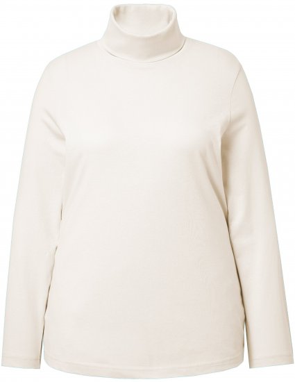 Ulla Popken Basic Long Sleeve Slim Fit Turtleneck Natural - φούτερ/Φούτερ με κουκούλα - 