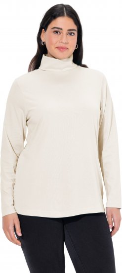 Ulla Popken Basic Long Sleeve Slim Fit Turtleneck Natural - φούτερ/Φούτερ με κουκούλα - 