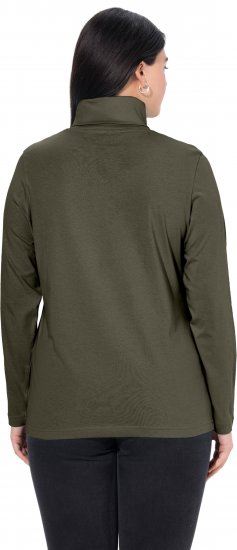 Ulla Popken Basic Long Sleeve Slim Fit Turtleneck Olive - φούτερ/Φούτερ με κουκούλα - 