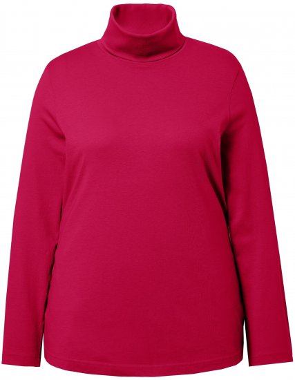 Ulla Popken Basic Long Sleeve Slim Fit Turtleneck Red - φούτερ/Φούτερ με κουκούλα - 