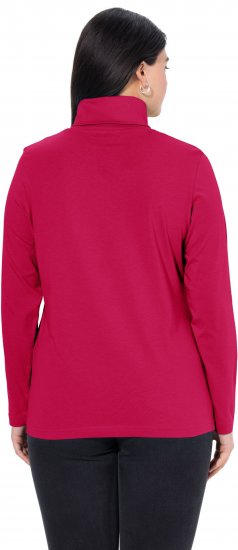 Ulla Popken Basic Long Sleeve Slim Fit Turtleneck Red - φούτερ/Φούτερ με κουκούλα - 